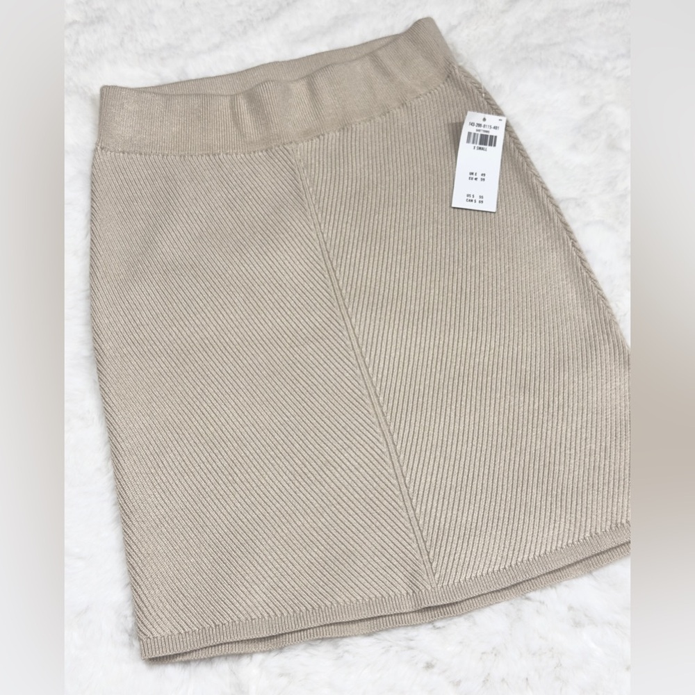 NWT A&F Light Tan Ribbed Sweater Mini Skirt